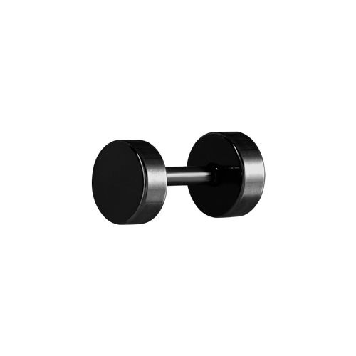Black Steel Fake Plug - Plain Disc