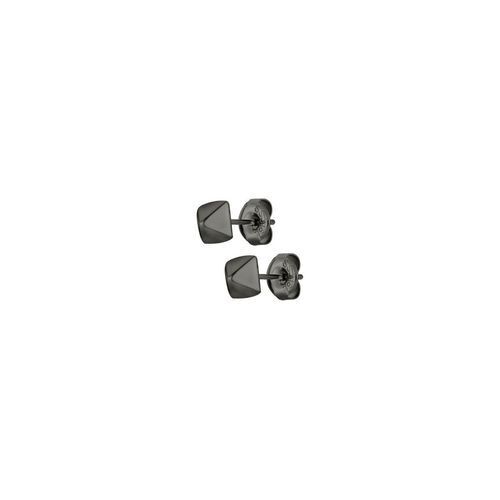 Black Steel Ear Studs - Geometric Pyramid