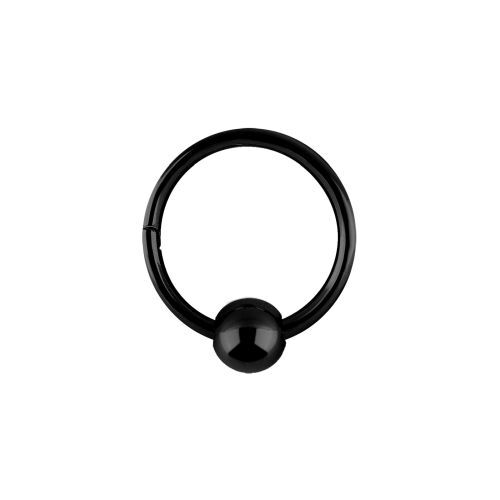 Black Chrome Hinged Ring with Ball