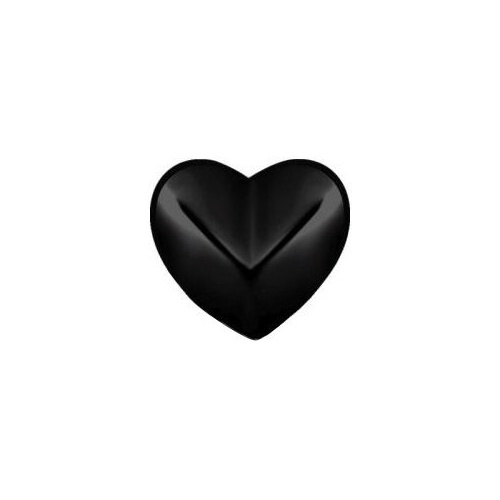 Black Steel Attachment for (Type S) Internal Thread Labret - Faceted Heart