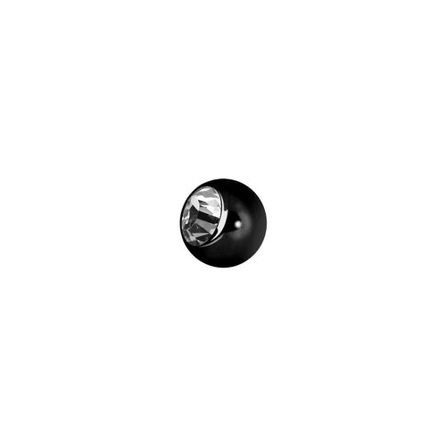 Black Steel Jewelled Ball Crystal 16 Gauge - 3mm