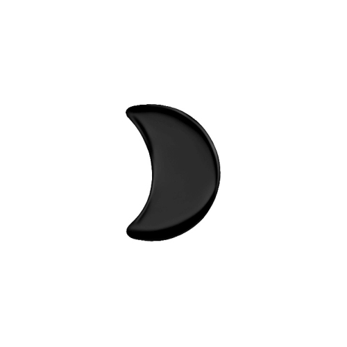 Black Titanium Attachment for (Type-S) Internal Thread Labret - Moon