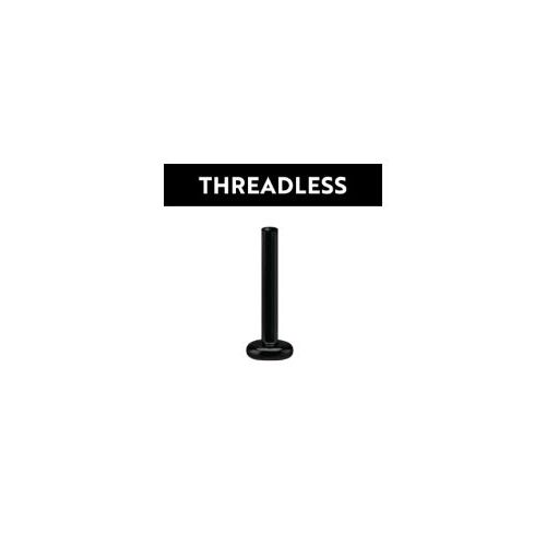 Black Titanium Threadless Flat Back Labret Post