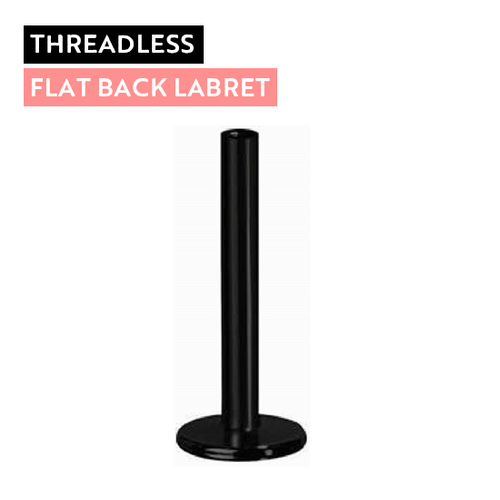 Black Titanium Threadless Flat Back Labret Post