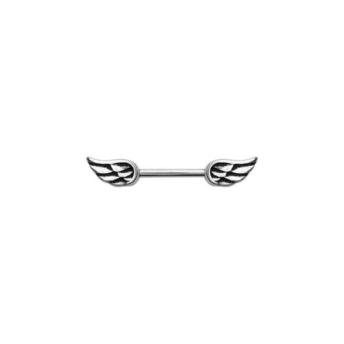 Surgical Steel Nipple Bar with Wings 14 Gauge - 14mm