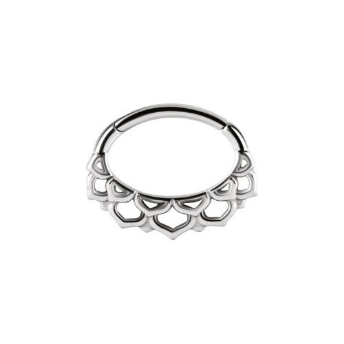 Surgical Steel Septum Ring - Lotus Flower 16 Gauge - 6mm x 9mm