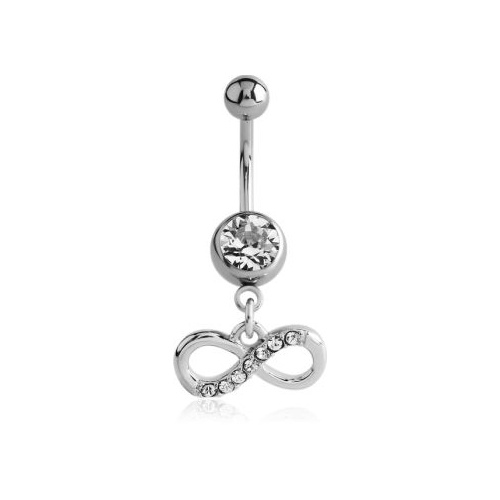 Surgical Steel Belly Ring - Jewelled Infinity Jewellery Charm