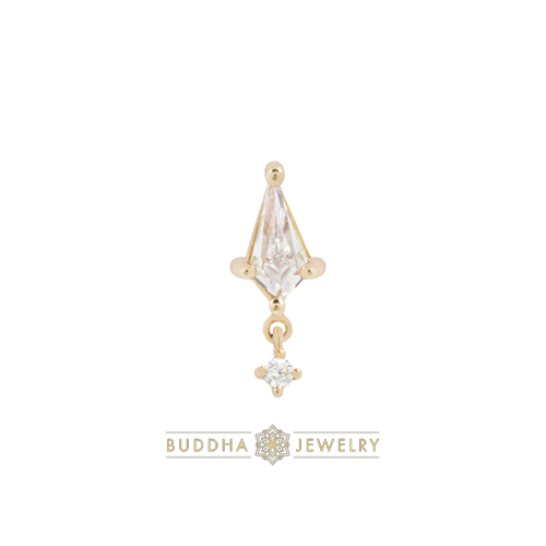 It's All Happening - 14K Gold Attachment for Threadless Labret - Premium Zirconia