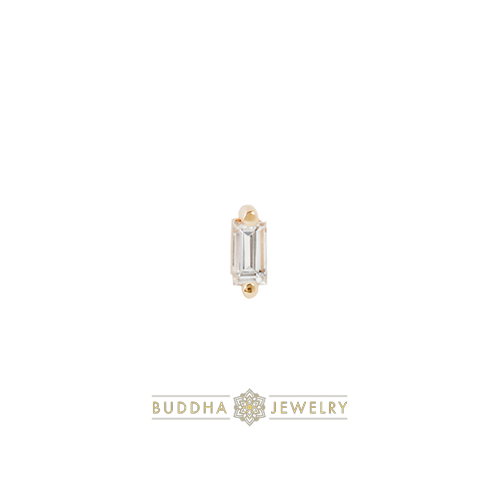 Paris White Topaz - 14K Gold Attachment for Threadless Labret