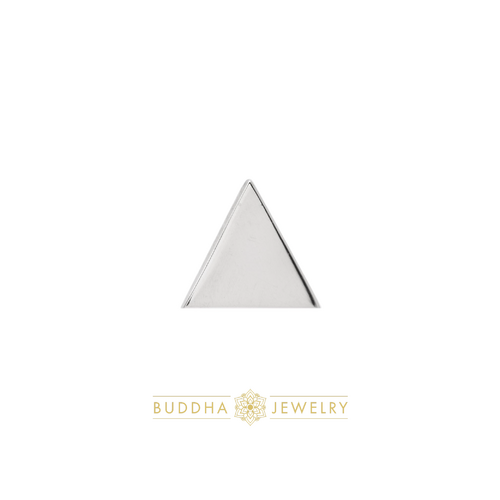 Plain Triangle - 14K White Gold Attachment for Threadless Labret