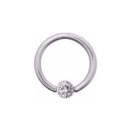 Surgical Steel Flat Ball Closure Ring - Jewelled Ball