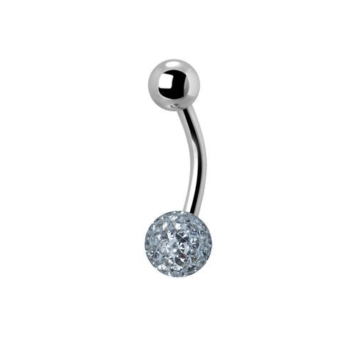 Surgical Steel Belly Bar - Epoxy Jewelled Balls