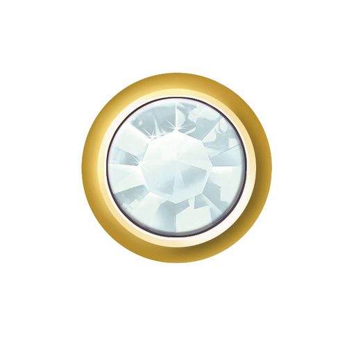 Sterilear Ear Studs Aquamarine March Mini Gold 