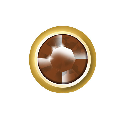 Sterilear Ear Studs Smoked Topaz November Mini Gold 