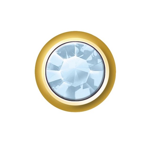 Sterilear Ear Studs Light Sapphire December Mini Gold 