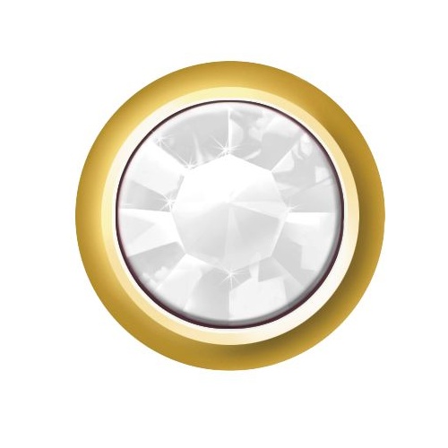 Sterilear Ear Studs Crystal April Regular Gold