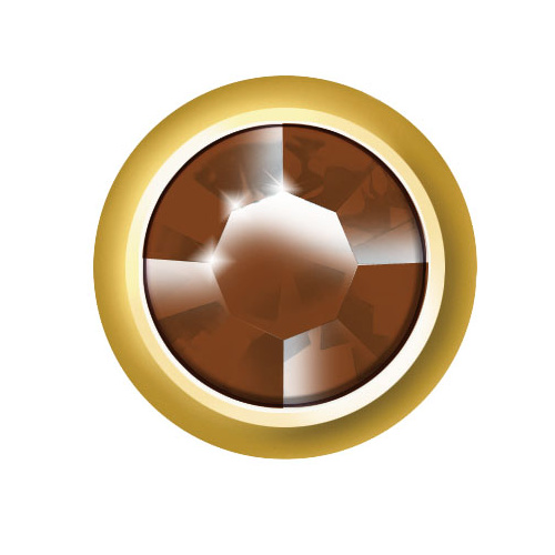 Sterilear Ear Studs Smoked Topaz November Regular Gold 