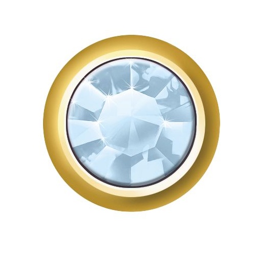 Sterilear Ear Studs Light Sapphire December Regular Gold 