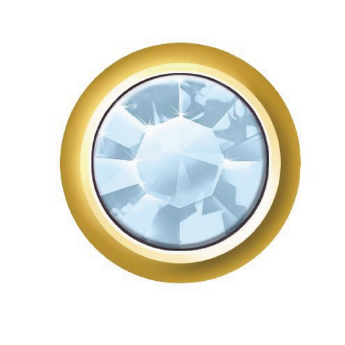 Sterilear Ear Studs Light Sapphire December Regular Gold 