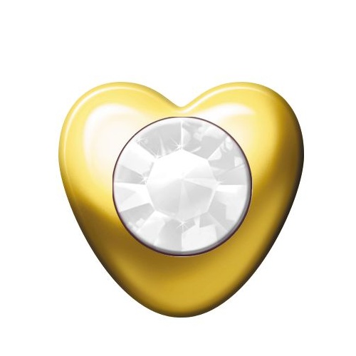 Sterilear Ear Studs Crystal April Heart Stone Regular Gold 