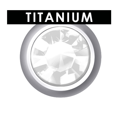 Sterilear Ear Studs Crystal Titanium April Regular 