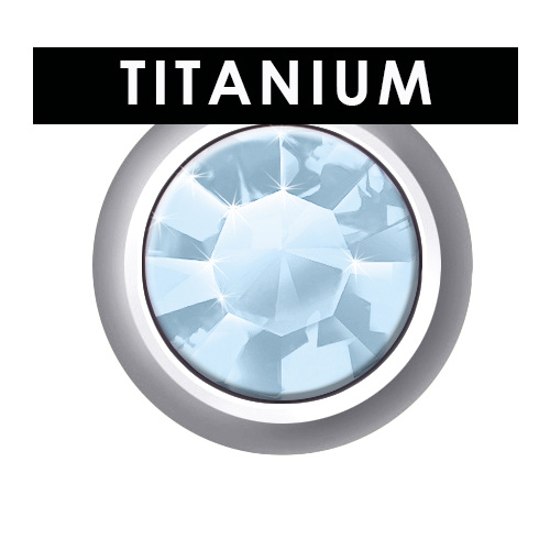Sterilear Ear Studs Light Sapphire Titanium December Regular 