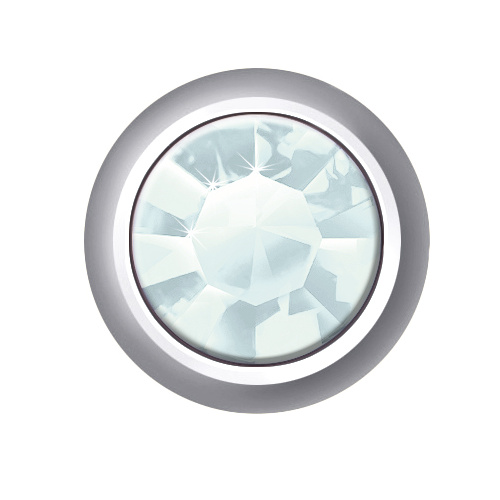 Sterilear Ear Studs Aquamarine March Regular Silver 