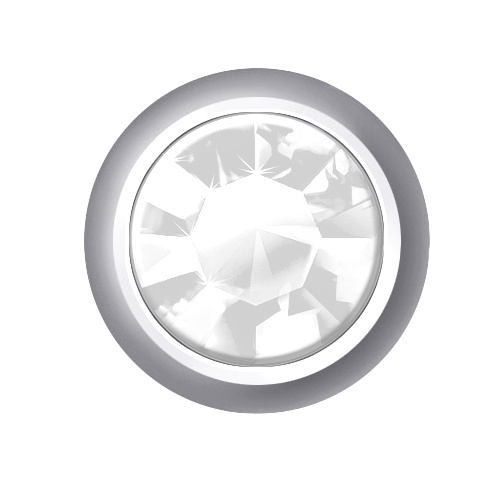 Sterilear Ear Studs Crystal April Regular Silver 