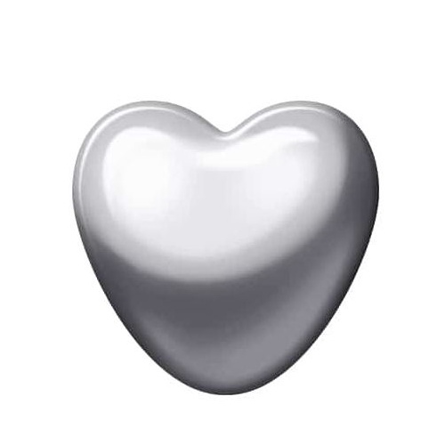 Sterilear Ear Studs Heart Shape Regular Silver 