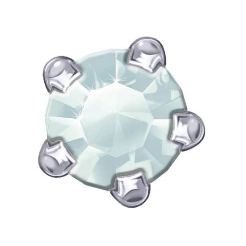 Sterilear Ear Studs Aquamarine March Claw Set Regular Silver 