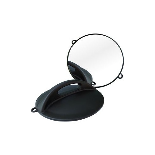 Black Hand Held Mirror - Round