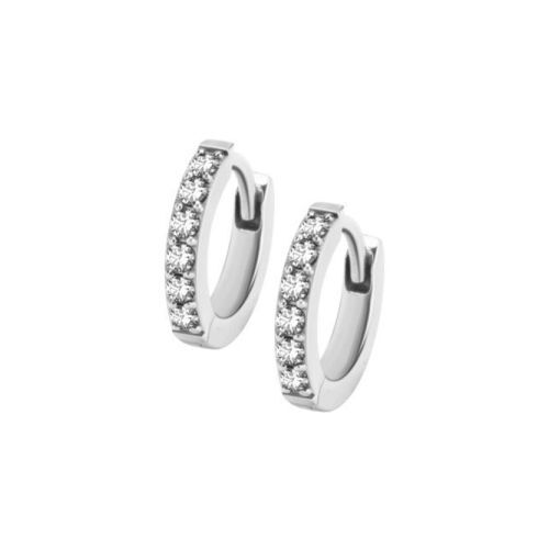 Surgical Steel Hoop Earrings - Cubic Zirconia 20 Gauge - 7mm