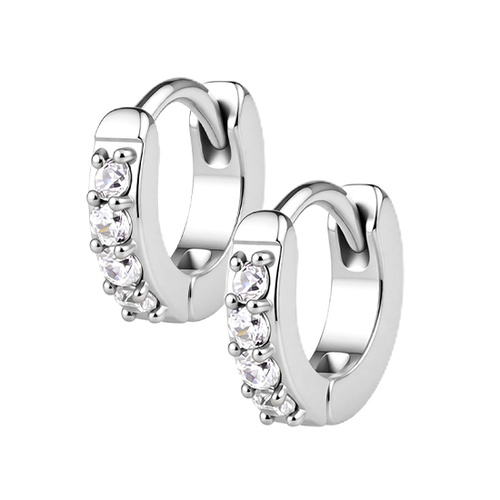 Surgical Steel Hoop Earrings - Cubic Zirconia 20 Gauge - 5mm