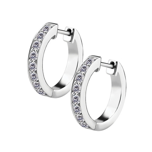 Surgical Steel Hoop Earrings - Cubic Zirconia 20 Gauge - 10mm