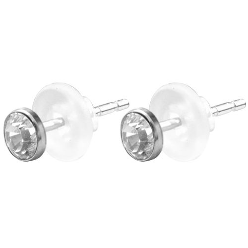 Surgical Steel Ear Studs - Single Crystal Gem 3mm