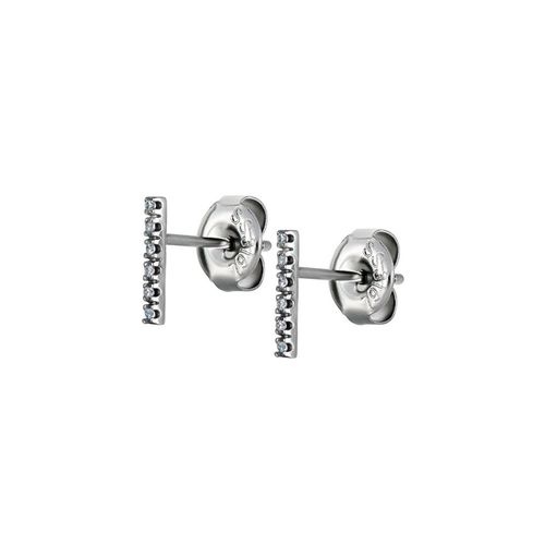 Surgical Steel Ear Studs - 6 Stone Cubic Zirconia Rectangle