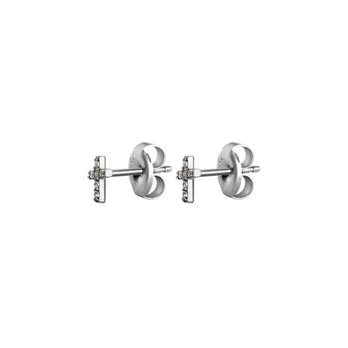 Surgical Steel Ear Studs - Cubic Zirconia Cross - Fine 