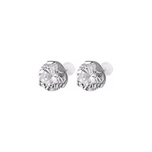 Surgical Steel Ear Studs - Round Cubic Zirconia