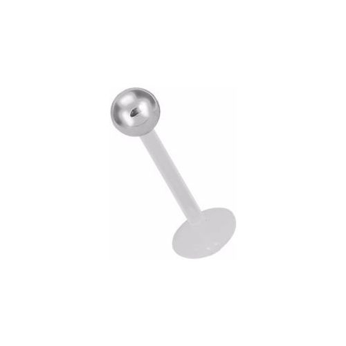 Bioplast Flat Back Labret - Steel Ball 16 Gauge - 10mm