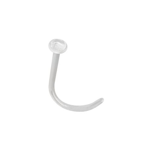 Bioplast Pigtail Nose Stud - Plain Dome - 2mm