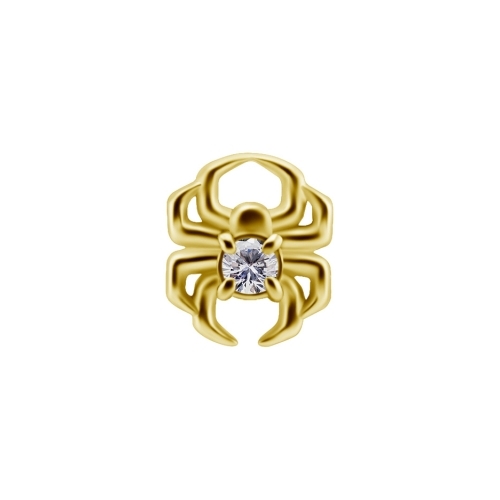 18K Gold Attachment for (Type S) Internal Thread Labret - Spider Premium Zirconia - 6mm