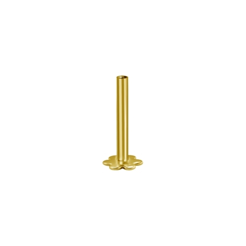 18K Gold Internal Thread Flower Labret Post