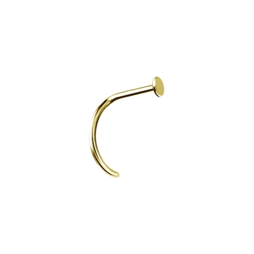 18K Gold Pigtail Flat Nose Stud - 2mm