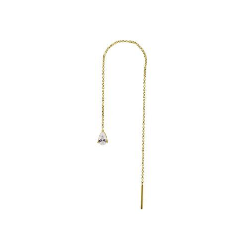 18K Gold Threader Chain - Premium Zirconia Pear