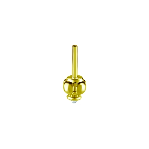 18K Gold Threadless Barbell for Vertical Helix Crown - Premium Zirconia 16 Gauge - 6mm