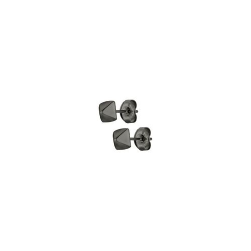 Grey/Black Steel Ear Studs - Geometric Pyramid