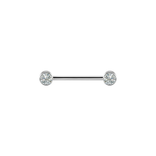 Titanium Internal Thread Nipple Ring - Round Premium Zirconia