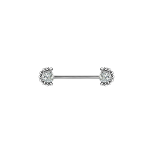 Titanium Internal Thread Nipple Ring - Double Premium Zirconia