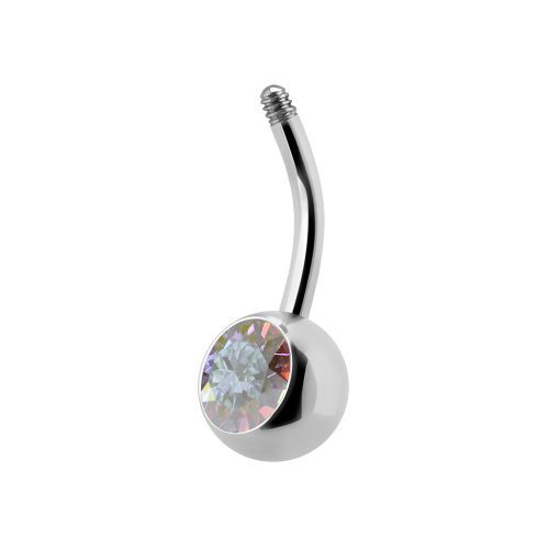 Surgical Steel Single Jewelled Belly Post
