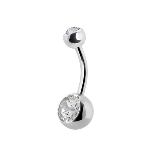 Surgical Steel Double Jewelled Belly Ring